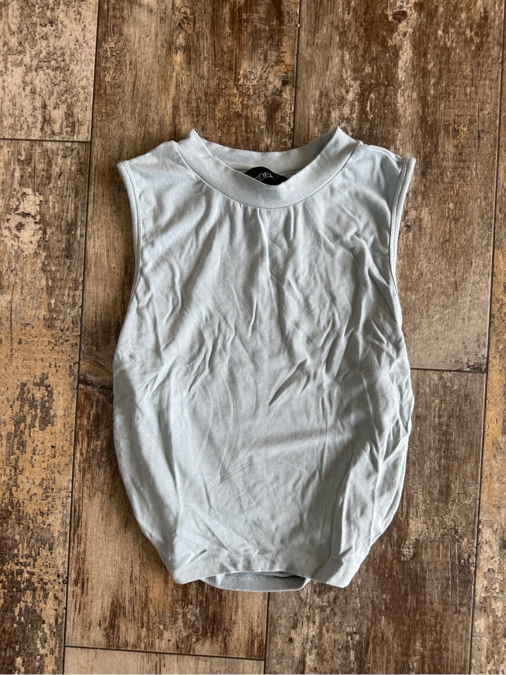 2 for $10 sale: Cider light blue high neck tank top with ruched sides - S - Picture 4 of 8